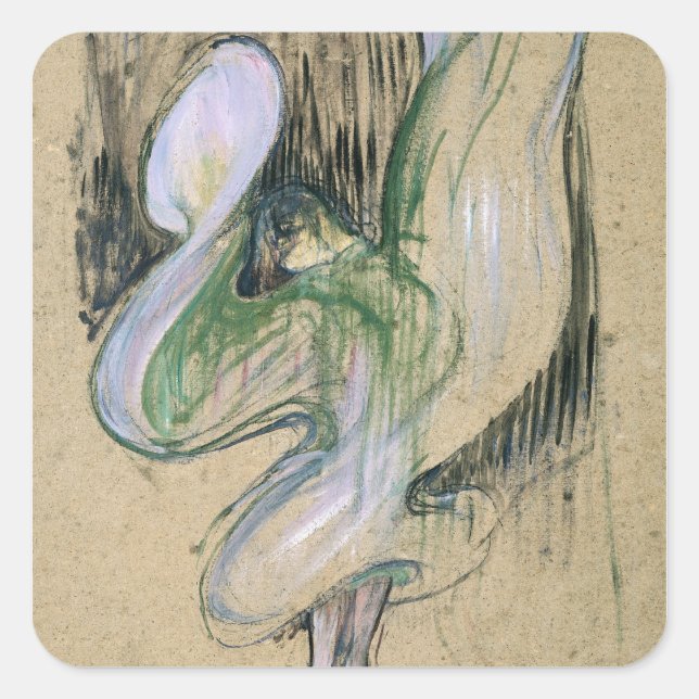 Sticker Carré Henri de Toulouse-Lautrec | Étude pour Loie Fuller (Devant)