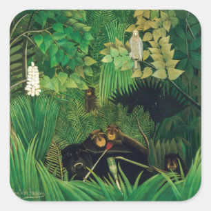 Sticker Carré Henri Rousseau - Les Joyeux Jesters