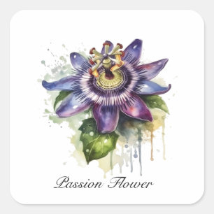 Sticker Carré Herbal Life : fleur passion personnalisable