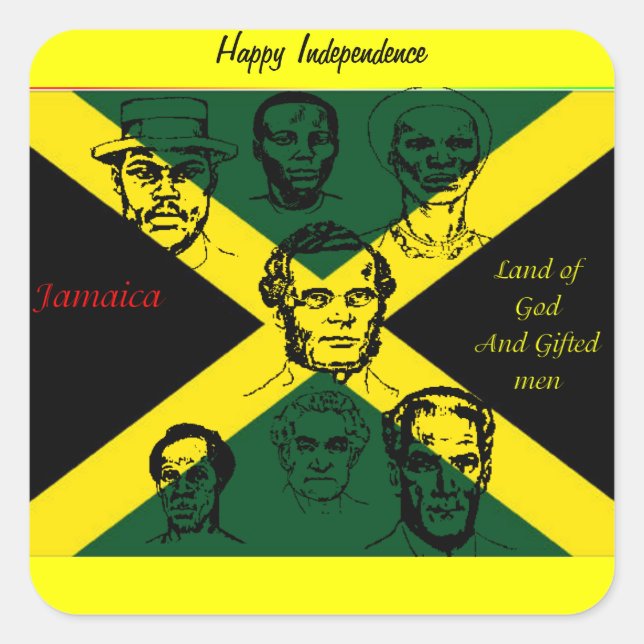 Sticker Carré héros national de la jamaïque (Devant)