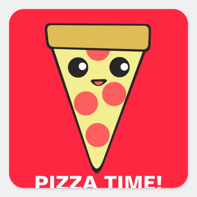 Sticker Carré Heure de la pizza (Devant)