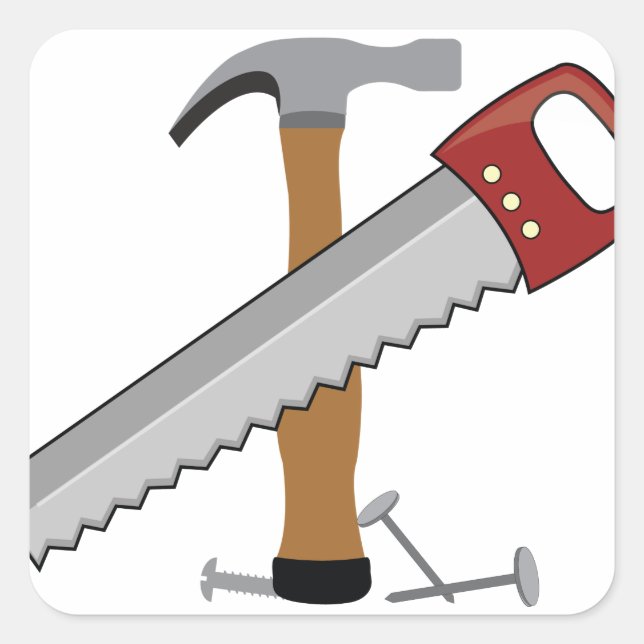 Sticker Carré Heure de l'outil (Devant)