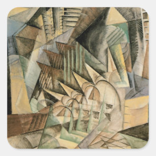 Sticker Carré Heure de pointe, New York par Max Weber, Cubisme V