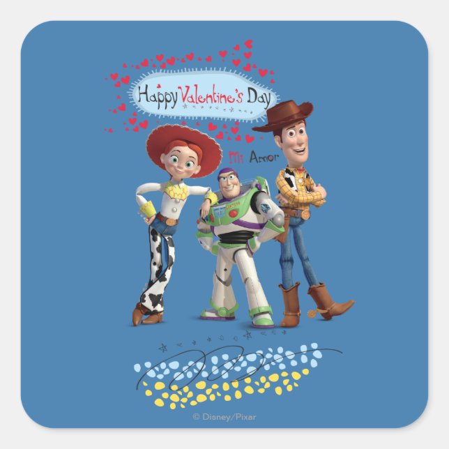 Sticker Carré Heureuse Sainte-Valentin, Mi Amor (Devant)