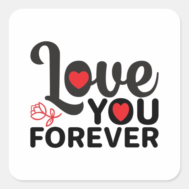 Sticker Carré Heureuse Sainte-Valentin - Vous Aimez Pour Toutes  (Devant)