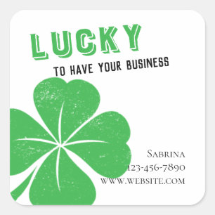 Sticker Carré Heureux d'avoir votre entreprise St Patrick's Day