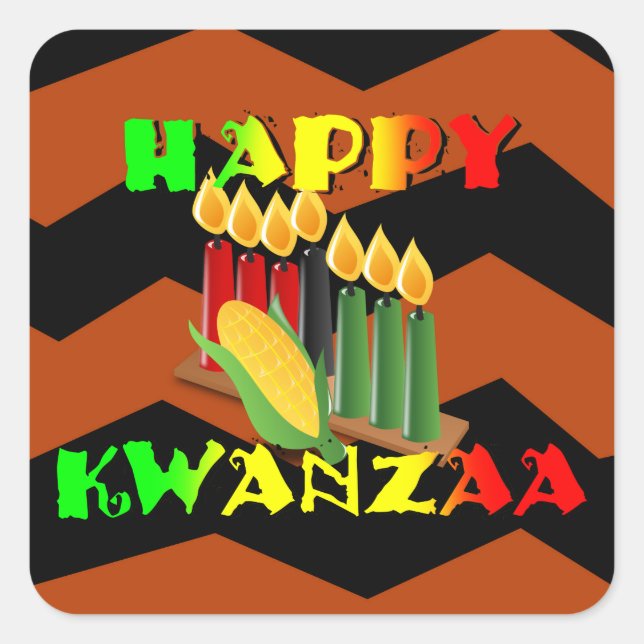 STICKER CARRÉ HEUREUX KWANZAA (Devant)