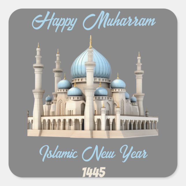 Sticker Carré heureux muharram islamique nouvelle année 2025 (Devant)