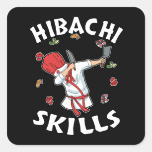 Sticker Carré Hibachi Lover Hibacal Chef Cadeau Hommes Hibachi