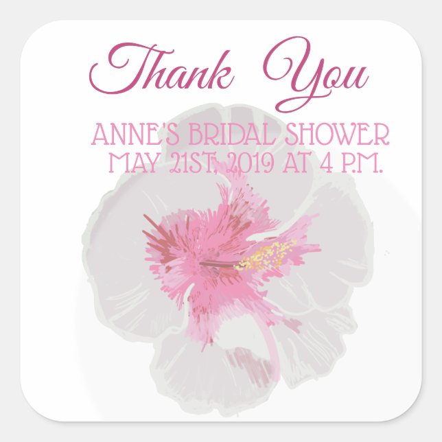 Sticker Carré Hibiscus blanc (Devant)