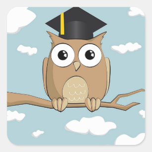 Sticker Carré Hibou diplômé