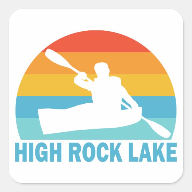 Sticker Carré High Rock Lake Caroline du Nord Kayak (Devant)