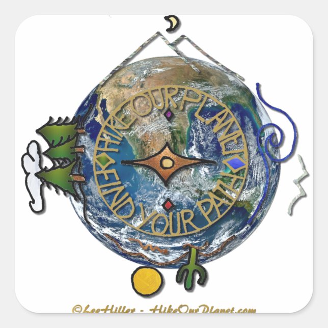 Sticker Carré Hike Our Planet Hiker's (Devant)