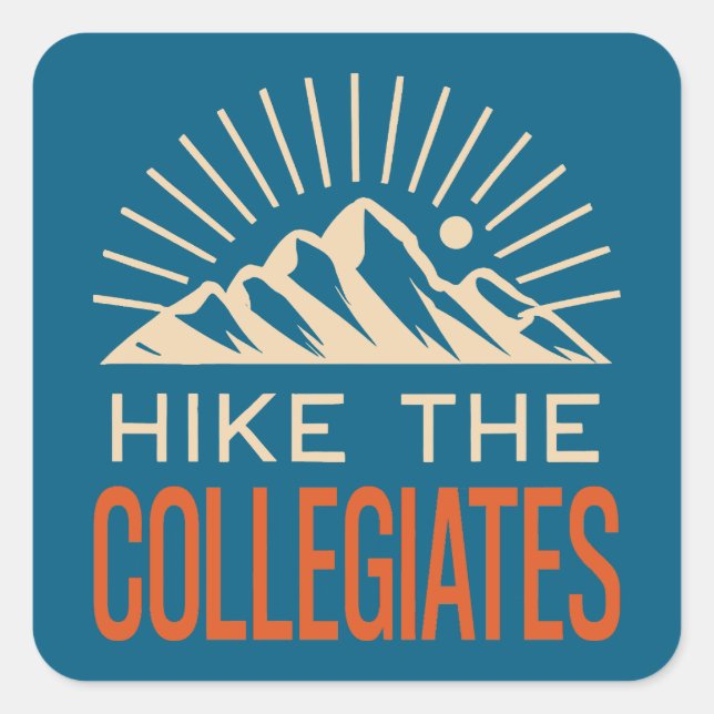 Sticker Carré Hike The Collegiate Mountains Sunburst (Devant)