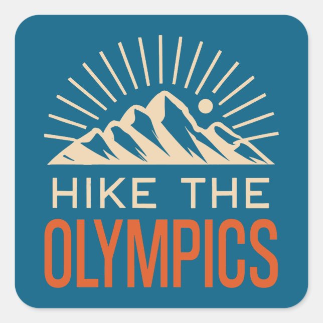 Sticker Carré Hike The Olympic Mountains Washington Sunburst (Devant)