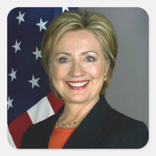 Sticker Carré Hillary Clinton Portrait officiel (Devant)