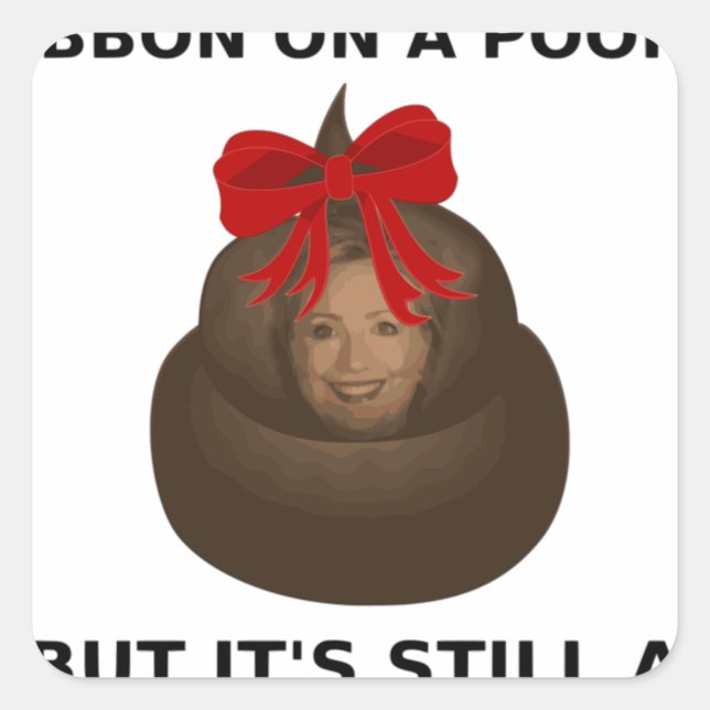 Sticker Carré Hillary Poop (Devant)