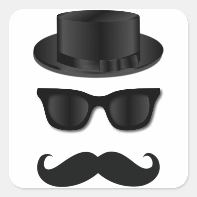 Sticker Carré Hipster (Devant)