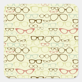 Sticker Carré Hipster rétro Eyeglass