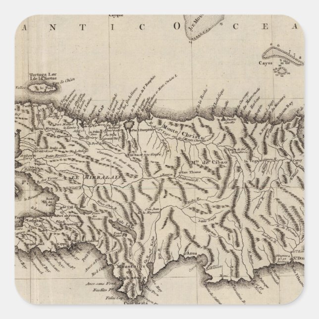 Sticker Carré Hispaniola, Saint-Domingue (Devant)