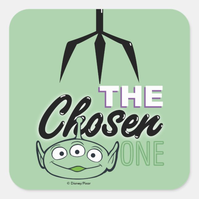 Sticker Carré Histoire du jouet | "L'un choisi" Alien et main de (Devant)