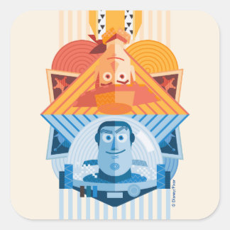 Sticker Carré Histoire du jouet | Woody & Buzz Reversible Graphi