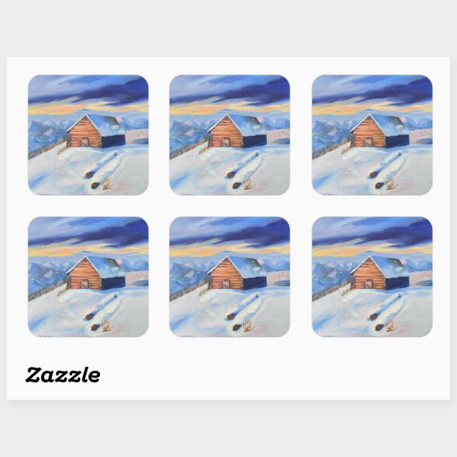 Sticker Carré Hiver (Feuille)
