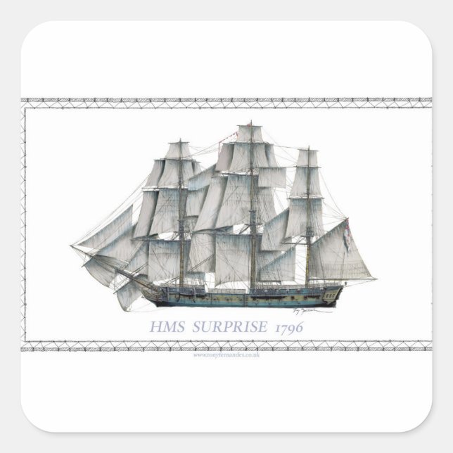 Sticker Carré HMS Surprise 1796 (Devant)