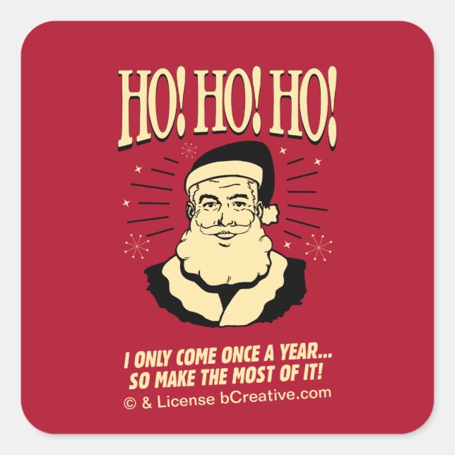 Sticker Carré Ho ! Ho ! Ho ! (Devant)