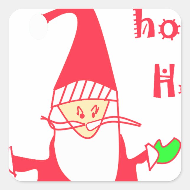 Sticker Carré Ho Ho Ho Merry Christmas From Santa.png (Devant)