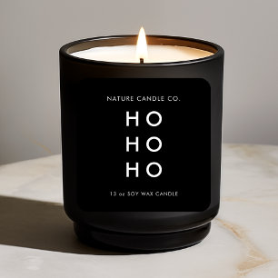 Sticker Carré HO HO HO Minimalist Soy Candle   Noël moderne