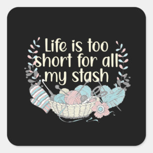 Sticker Carré Hobby Tricot Fils Laine Stash