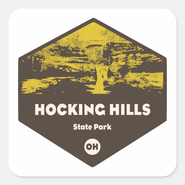 Sticker Carré Hocking Hills State Park, Ohio (Devant)