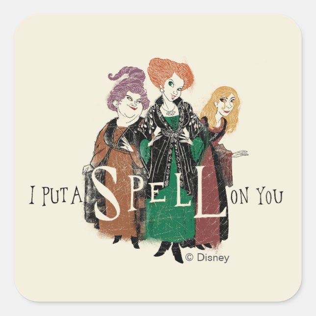 Sticker Carré Hocus Pocus Sanderson Soeurs Spellbound (Devant)