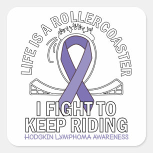 Sticker Carré Hodgkin Lymphoma cancer sensibilisation ruban viol