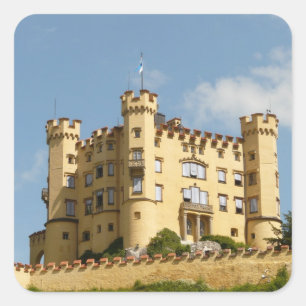 Sticker Carré Hohenschwangau Château Allemagne Cadeaux touristiq