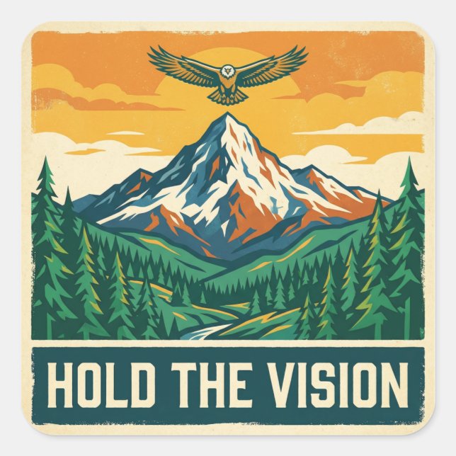 Sticker Carré Hold The Vision (Devant)