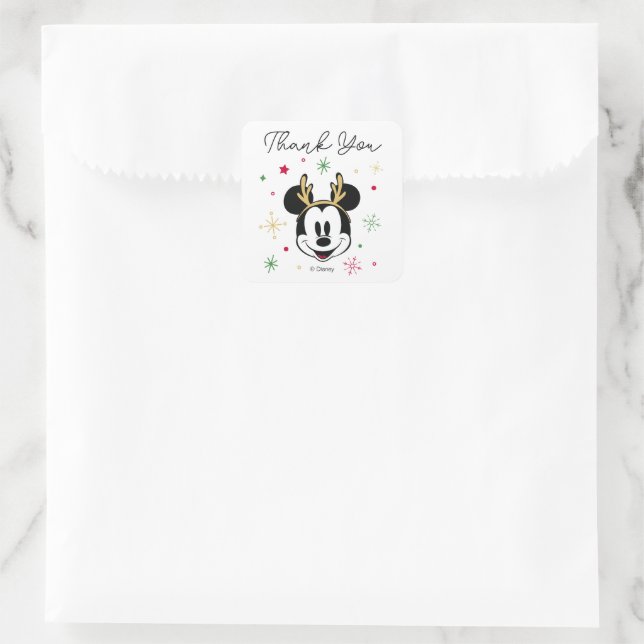 Sticker Carré Holiday Mickey and Friends Baby Shower (Sac)