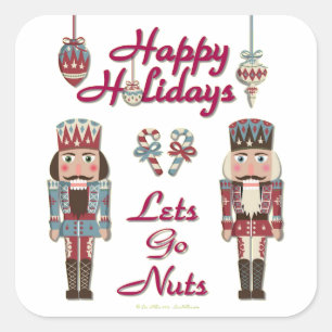 Sticker Carré Holiday Nutcracker