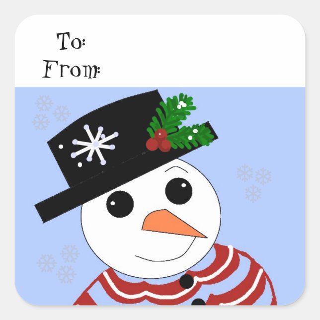 Sticker Carré Holiday Snowman (Devant)