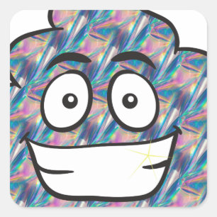 Sticker Carré hologramme émoji