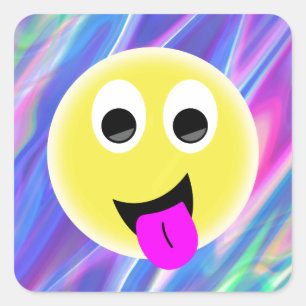 Sticker Carré hologramme émoji