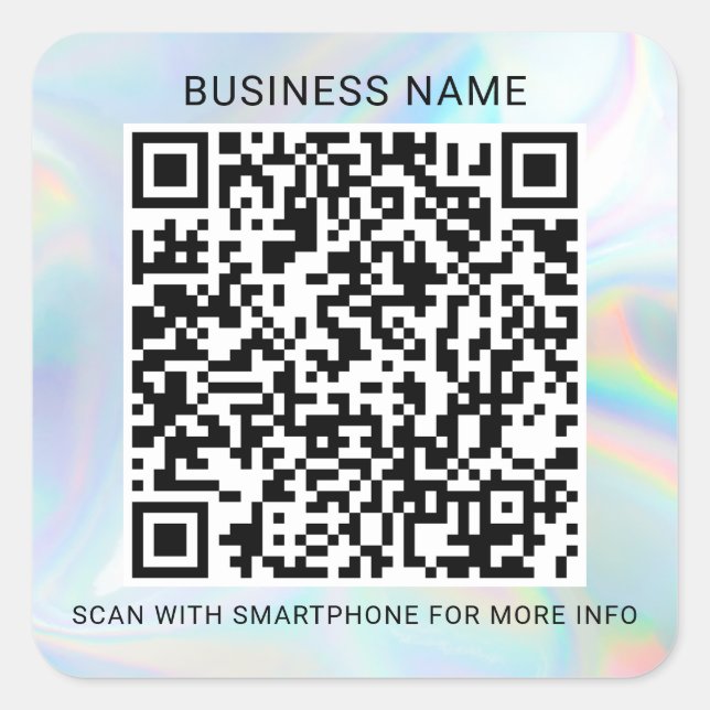 Sticker Carré Hologramme personnalisé QR Code Services professio (Devant)