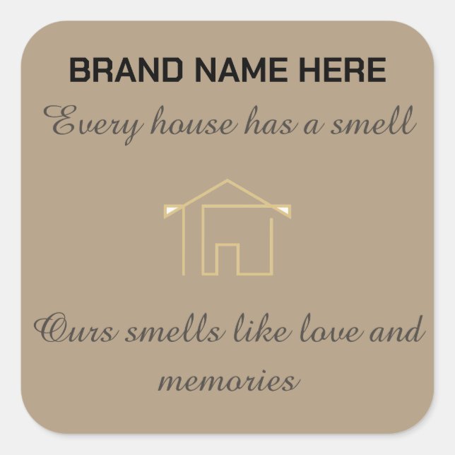 Sticker Carré Home Scent Candle Label | Customize with Your Logo (Devant)