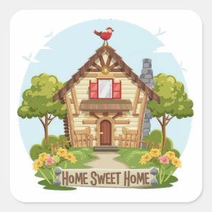 Sticker Carré Home Sweet Home