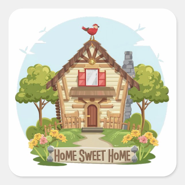 Sticker Carré Home Sweet Home (Devant)