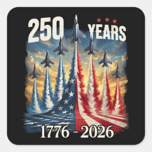 Sticker Carré Hommage patriotique pour le 250e anniversaire