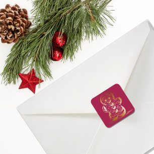 Sticker Carré Homme en pain d'épices de cuivre chaud