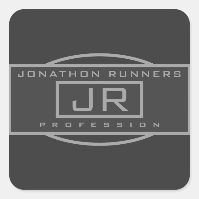 Sticker Carré Hommes Sporty Gray Gray & Dark Grays (Devant)