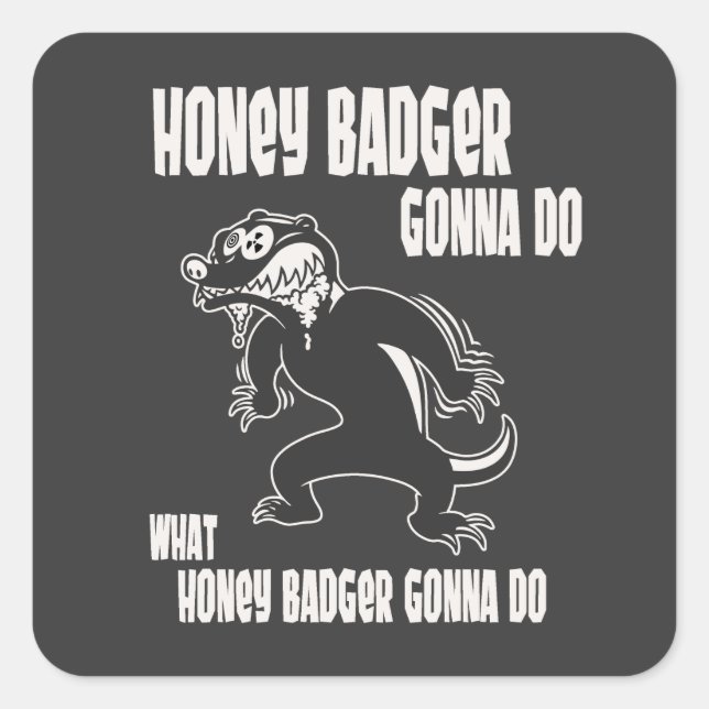 Sticker Carré Honey Badger (Devant)